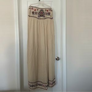 Xhilaration boho embroidered maxi dress strapless